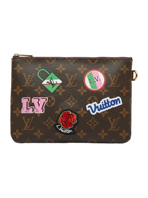Louis Vuitton Brown Monogram City Patches Pouch