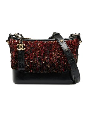 Chanel Black and Red Small Sequin Gabrielle Crossbody Bag