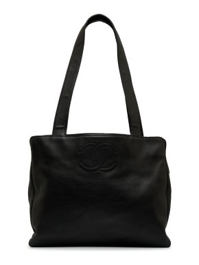 Chanel Black Lambskin Leather Tote Bag