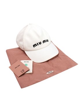 Miu Miu White Drill Baseball Cap