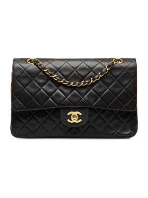 Chanel Black Lambskin Medium Classic Lambskin Double Flap Bag