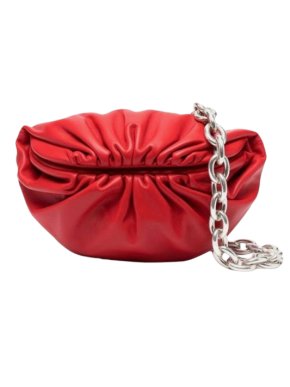 Bottega Veneta Red Leather The Belt Chain Pouch
