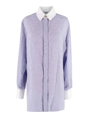 Chanel Lilac CC Silk Shirt