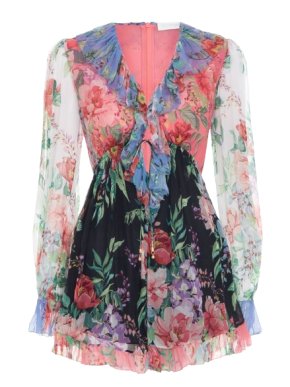 Zimmermann Multicolour Floral Bellitude Ruffled Playsuit