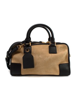 Loewe Beige Suede Amazona Bowling Bag