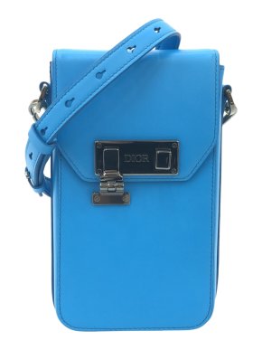 Dior Blue Leather Vertical Lock Pouch