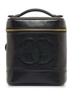 Chanel Black Caviar Leather Vanity Bag