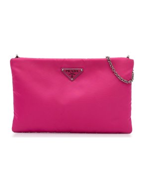 Prada Pink Padded Clutch on Chain