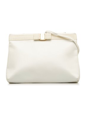 Salvatore Ferragamo White Vara Leather Crossbody Bag