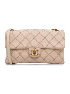 Chanel Pink Triple Stitch Single Flap Bag