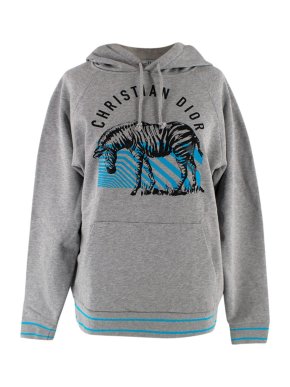 Dior Grey Zebra Motif Hoodie