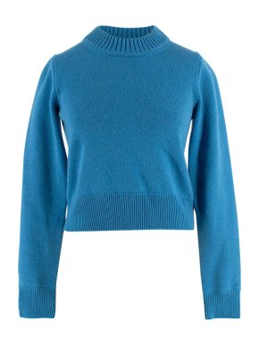 Alexander Mcqueen Blue Crewneck Cashmere Jumper