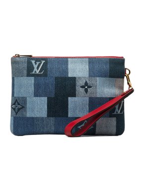 Louis Vuitton Monogram Denim Patchwork Neverfull Pouch