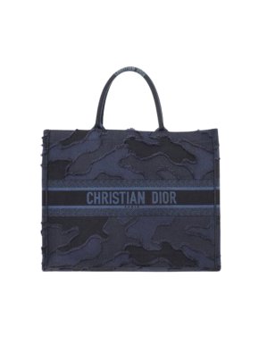 Dior Navy Large Camouflage Book Tote
