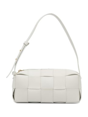 Bottega Veneta White Small Intrecciato Brick Cassette