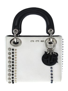 Dior White Mini Studded Lady Dior