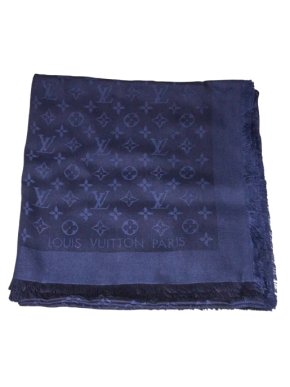Louis Vuitton Blue Monogram Silk Scarf