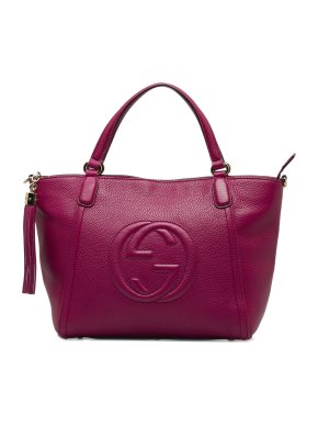 Gucci Pink Grained Leather Small Soho Cellarius Shoulder Bag