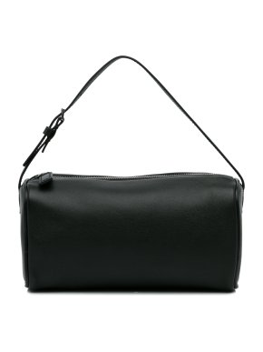 The Row Black 90s Leather Baguette Bag