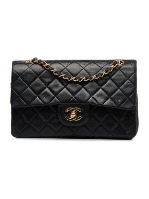 Chanel Black Small Classic Lambskin Double Flap Bag