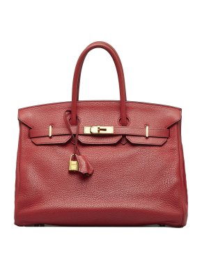Hermes Birkin 35 Retourne in Red Clemence Leather with Gold Hardware