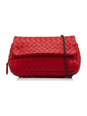 Bottega Veneta Red Intrecciato Leather Crossbody Bag