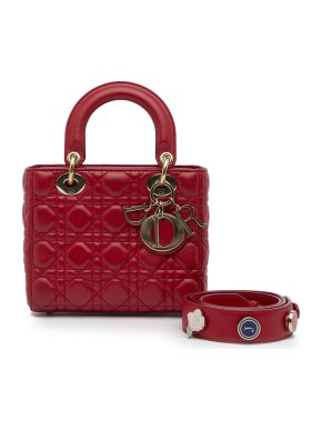 Dior Red Small Cannage  Leather My ABCDior Lady Dior