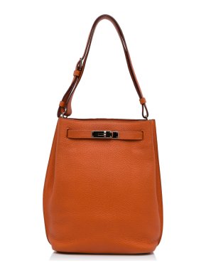 Hermes Orange Togo Leather So Kelly 22 PHW