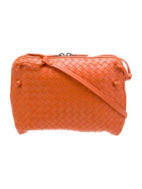 Bottega Veneta Orange Intrecciato Nodini Bag
