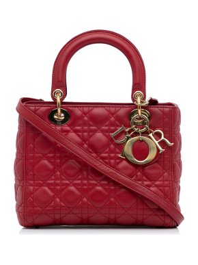 Medium Lambskin Cannage Lady Dior