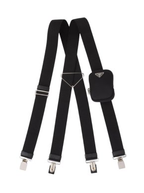 Prada Black Elasticized Suspenders