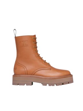 Celine Tan Leather Combat Boots