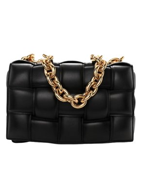 Bottega Veneta Black Padded Chain Cassette