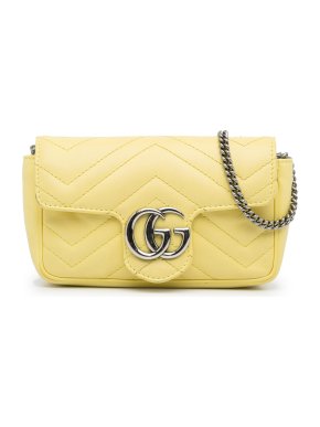 Gucci Yellow Super Mini Marmont Matelasse Crossbody Bag