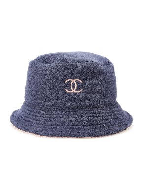 Chanel Blue Terry Cloth CC Bucket Hat