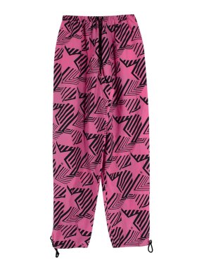 Chanel Pink and Black Star Patterned Nylon Joggers