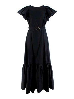 Eudon Choi Julia Black Cotton-Twill Maxi Dress
