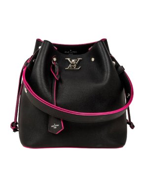 Louis Vuitton Black Grained Leather Lockme Bucket Bag