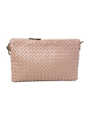 Bottega Veneta Pink Intrecciato Nappa Wallet On Chain