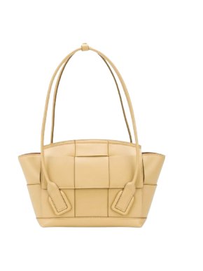 Bottega Veneta Cream Maxi Intrecciato Mini Arco Tote