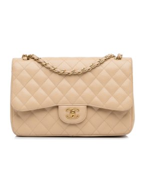 Chanel Nude Caviar Leather Jumbo Classic Double Flap Bag