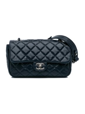 Chanel Navy Perforated Mini Rectangular Flap Bag 1