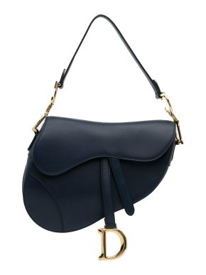 Dior Navy Blue Medium Saddle Bag