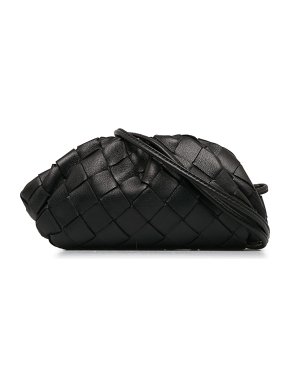 Bottega Veneta Black Intrecciato Leather The Mini Pouch