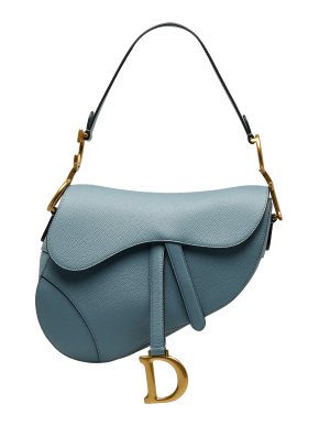 Dior Pale Blue Leather Saddle Bag