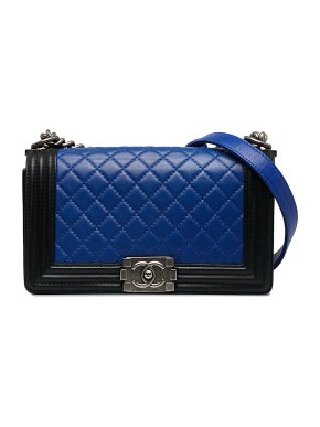 Chanel Electric Blue Medium Lambskin Boy Flap Bag
