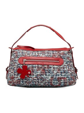 Chanel Red Tweed Clover Shoulder Bag
