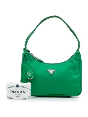 Prada Green Nylon Tessuto Re Edition 2000 Baguette