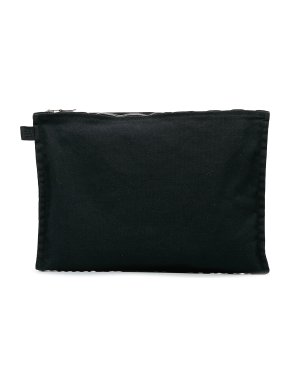 Hermes Black Canvas Pouch