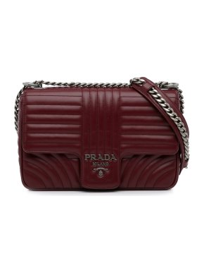 Prada Burgundy Medium Impunture Diagramme Bag